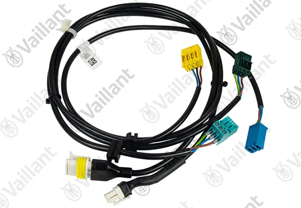 Kabelbaum von Vaillant mit mehreren Steckverbindern in unterschiedlichen Farben, geeignet für elektrischen Anschluss.